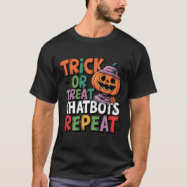 Halloween Chattbot AI Rolig Bus eller Godis T Shirt