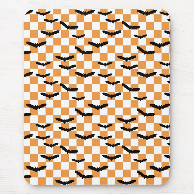 Halloween Checkerboard Spooky fladdermus Modern To Musmatta (Framsidan)