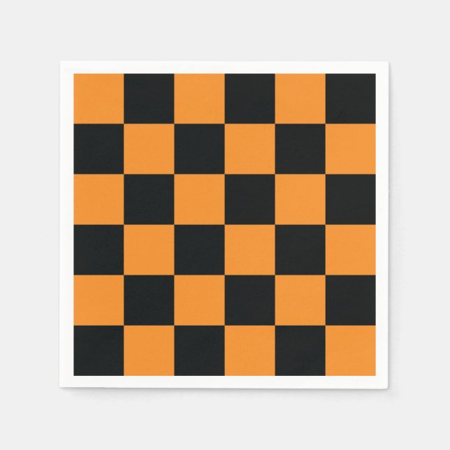 Halloween Checkers Mönster Pappersservett (Framsidan)