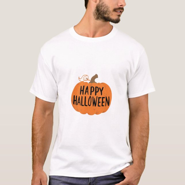 Halloween Cheer Pumpkin Stil T Shirt (Framsida)