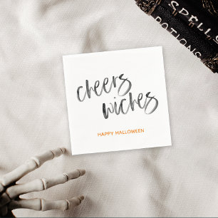 Halloween Cheers Witches Watercolor Script Pappersservett