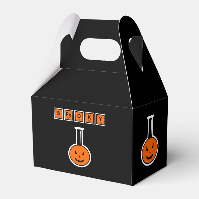 Halloween Chemistry Spooky Pumpkin Favor Box Presentaskar (Framsidan Sidan)