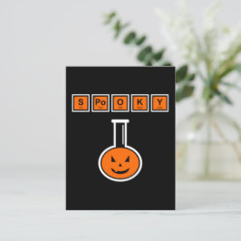 Halloween Chemistry Spooky Pumpkin Postcard Vykort