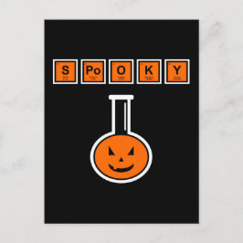 Halloween Chemistry Spooky Pumpkin Postcard Vykort