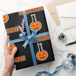 Halloween Chemistry Spooky Pumpkin Wrapping Papper Presentpapper