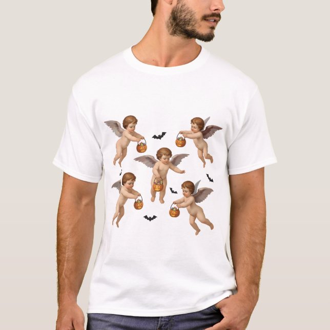 Halloween Cherubs | Funny Angel Parody med Pumpki T Shirt (Framsida)