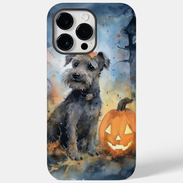 Halloween Chesapeake Bay Terrier Med Pumpa (Baksida)