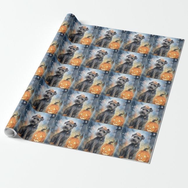 Halloween Chesapeake Bay Terrier Med Pumpalor Presentpapper (Utrullad)