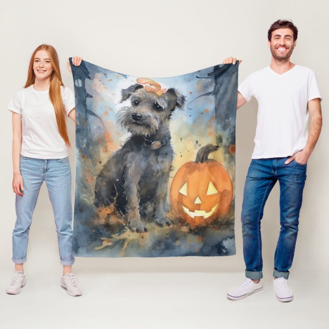 Halloween Chesapeake Bay Terrier med pumpkins Fleecefilt (På plats)