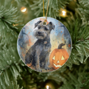 Halloween Chesapeake Bay Terrier med pumpkins Julgransprydnad Keramik