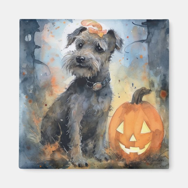 Halloween Chesapeake Bay Terrier med pumpkins Magnet (Framsidan)
