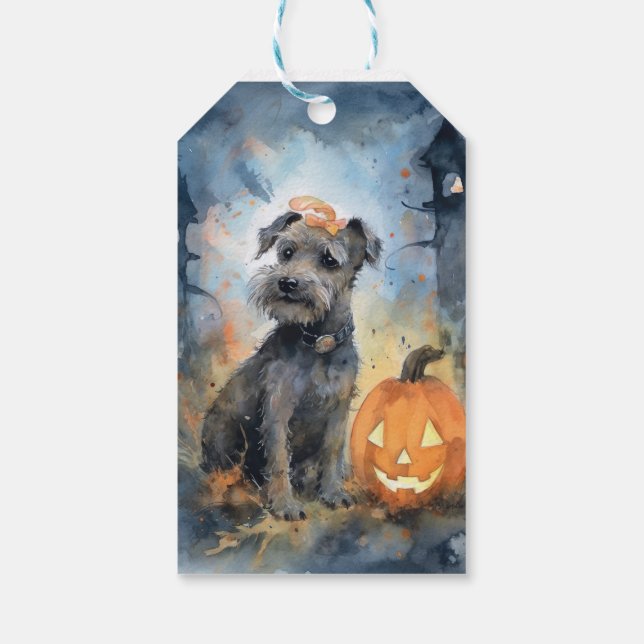 Halloween Chesapeake Bay Terrier med pumpkins Presentetikett (Baksidan)
