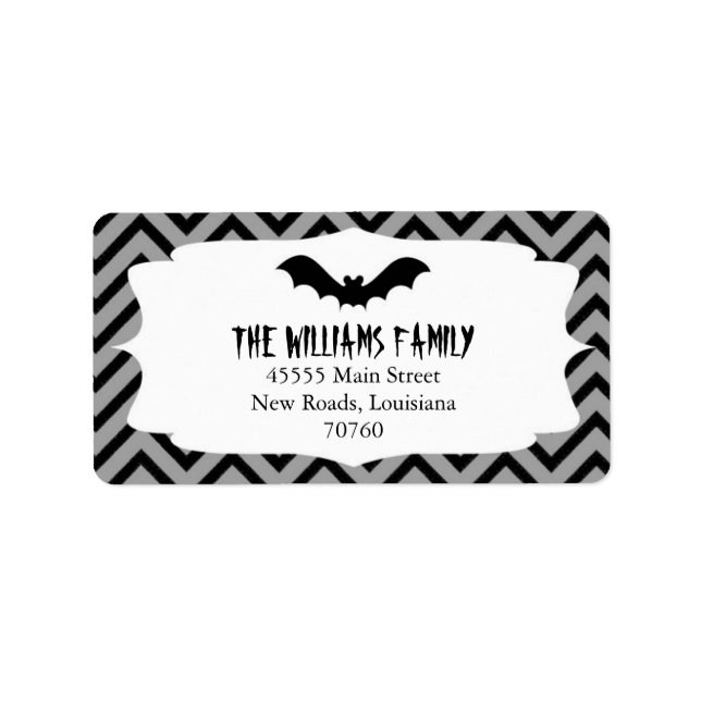 Halloween | Chevron Adressetikett (Framsidan)