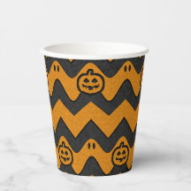 Halloween Chevron Mönster med Spöken och Pumpkins