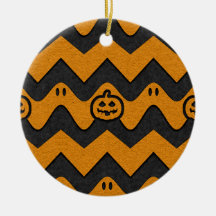 Halloween Chevron Mönster med Spöken och Pumpkins