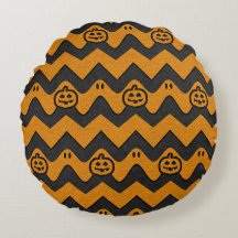 Halloween Chevron Mönster med Spöken och Pumpkins