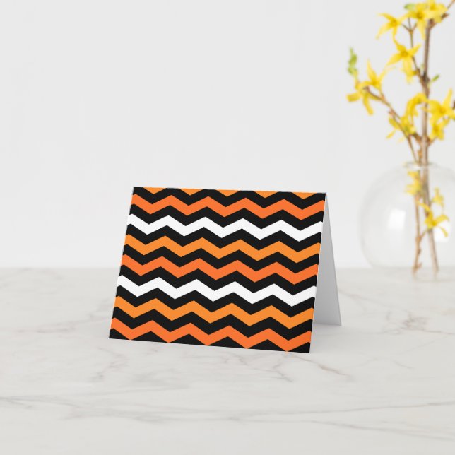 Halloween Chevron Rand Card Kort (Gul blomma)