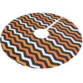 Halloween Chevron Rand Julgransmatta Borstad Polyester