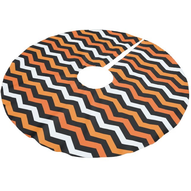 Halloween Chevron Rand Julgransmatta Borstad Polyester (Vinklad)