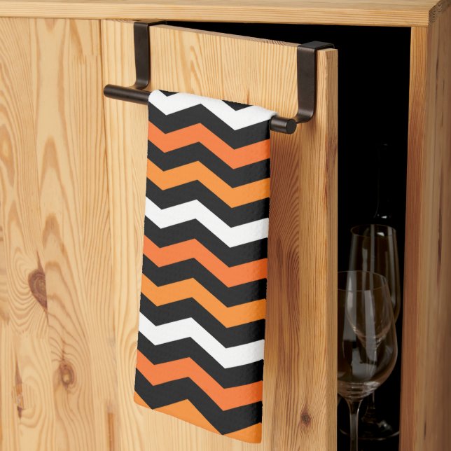 Halloween Chevron Rand Kitchen Towel Kökshandduk (Thirds Fold)