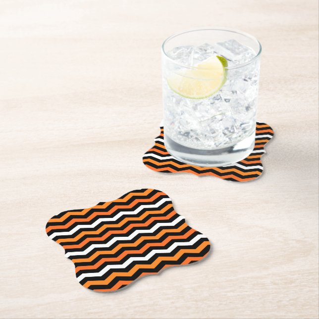 Halloween Chevron Rand Papper Underlägg (Insitu)