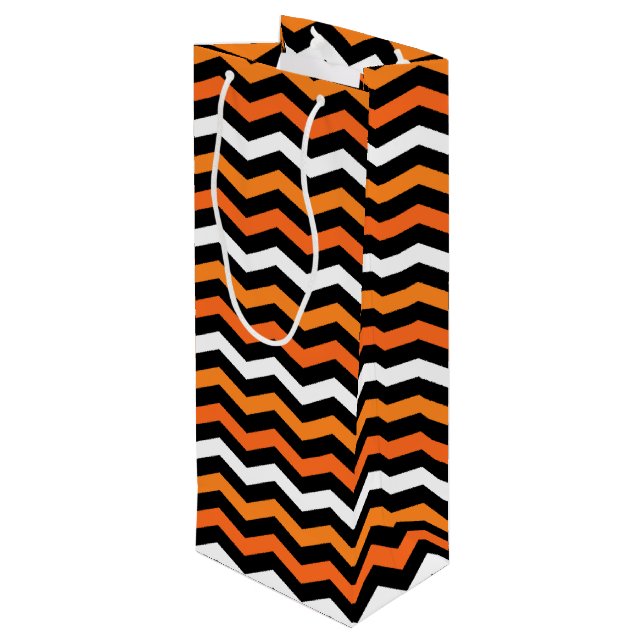 Halloween Chevron Rand Vin Gift Bag (Baksidan Vinklad)