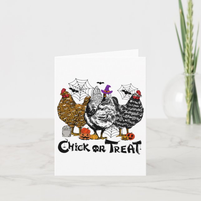 Halloween Chicken-Chick eller behandla talessäsong Kort (Framsida)