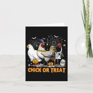 Halloween Chicken Pumpkin Chick eller Behandla Spo Kort