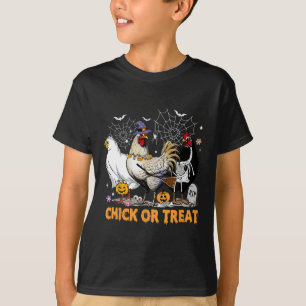 Halloween Chicken Pumpkin Chick eller Behandla Spo T Shirt