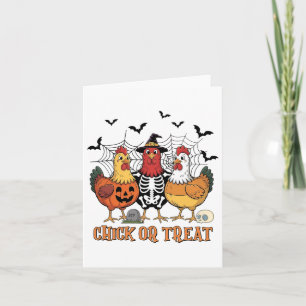Halloween Chicken Skeleton Chick eller Behandla Sp Kort