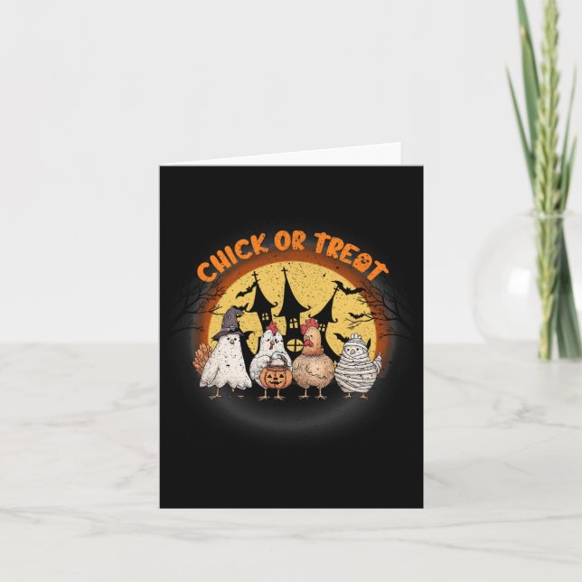 Halloween Chicken Skeleton Chick eller Behandla Sp Kort (Framsida)