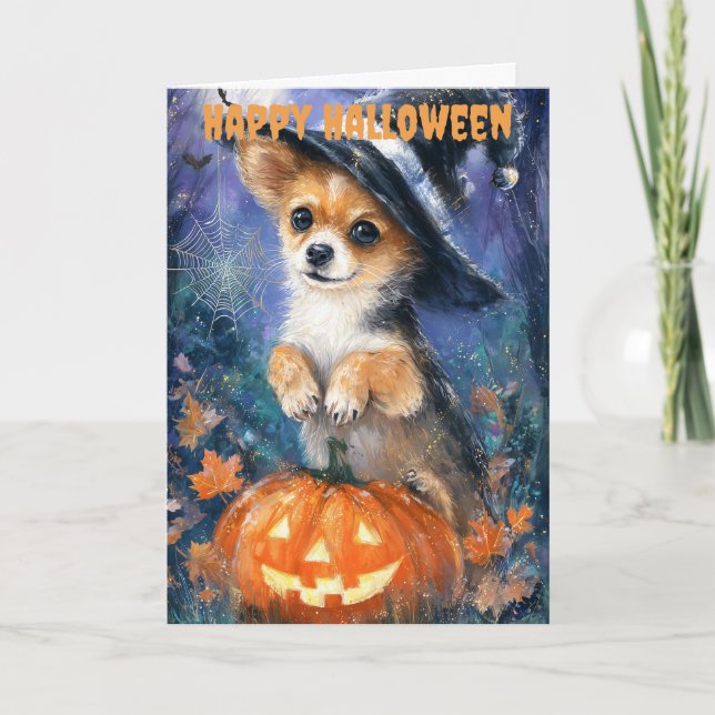 Halloween Chihuahua Dog Helgkort (Framsida)