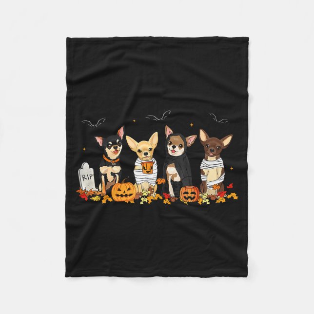 Halloween Chihuahua Ghost Soky Chihuahua Lovers Do Fleecefilt (Framsidan)
