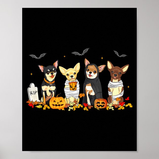 Halloween Chihuahua Ghost Soky Chihuahua Lovers Do Poster (Framsidan)
