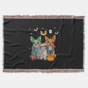 Halloween Chihuahua Hund Witch Cute Gift Dachshund Filt