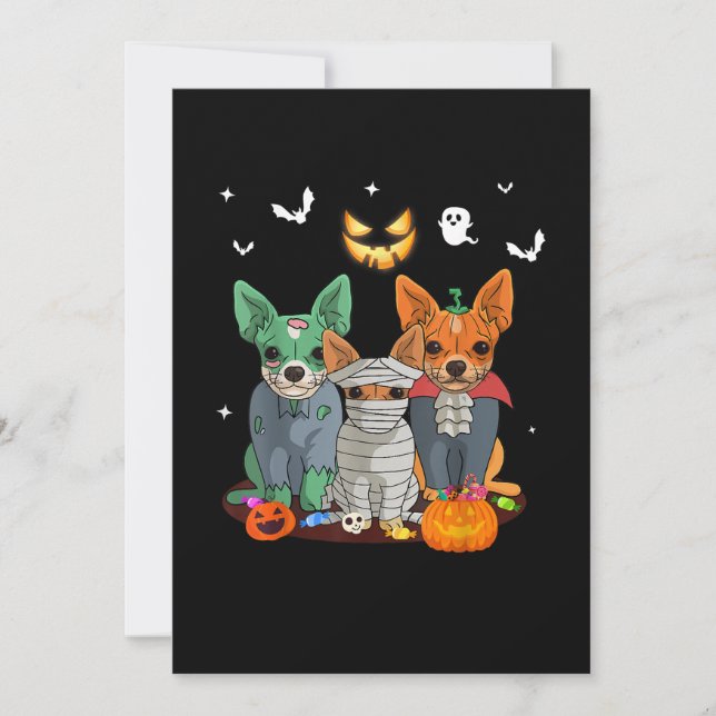 Halloween Chihuahua Hund Witch Cute Gift Dachshund Meddelande (Framsida)