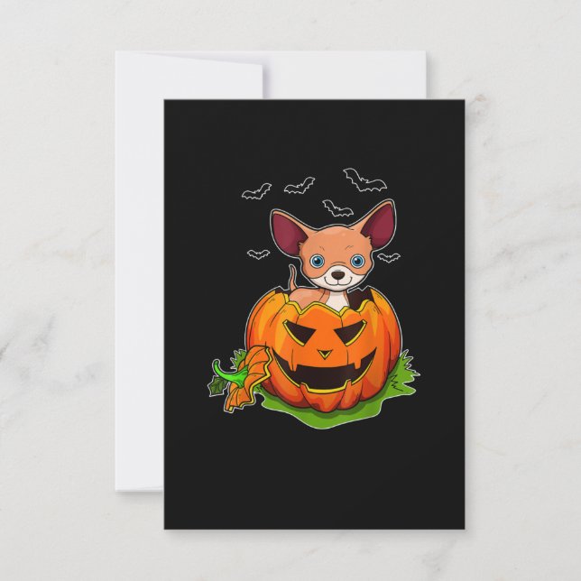 Halloween Chihuahua Hundälskare Pumpkin Grunge Jac OSA Kort (Framsida)