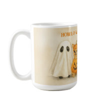 Halloween Chihuahua-mugg – Söt spöke, pumpa,