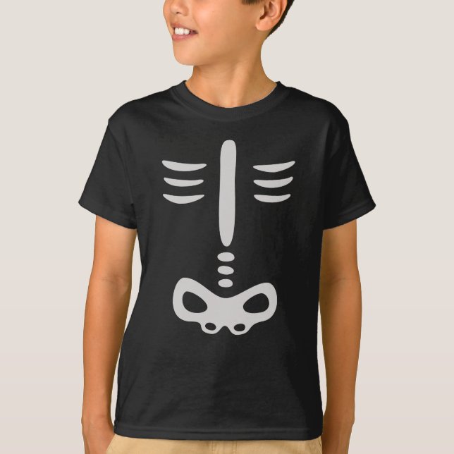 Halloween Children Skeleton Costume T Shirt (Framsida)