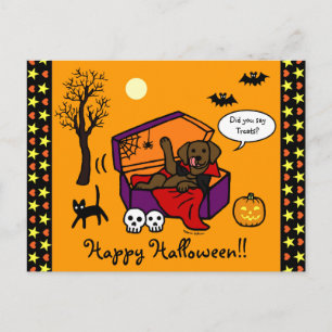 Halloween Chocolate Lab Vampire Vykort