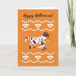 Halloween Chocolate Labrador Mummy Kort