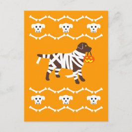 Halloween Chocolate Labrador Mummy-vykort Vykort