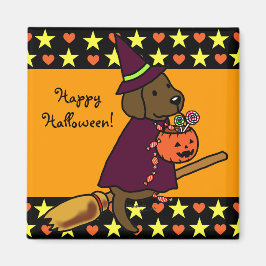 Halloween Chocolate Labrador Tecknad 1 Magnet