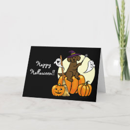 Halloween Chocolate Labrador Tecknad 2 Kort