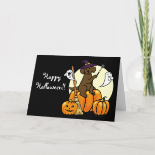 Halloween Chocolate Labrador Tecknad 2 Kort