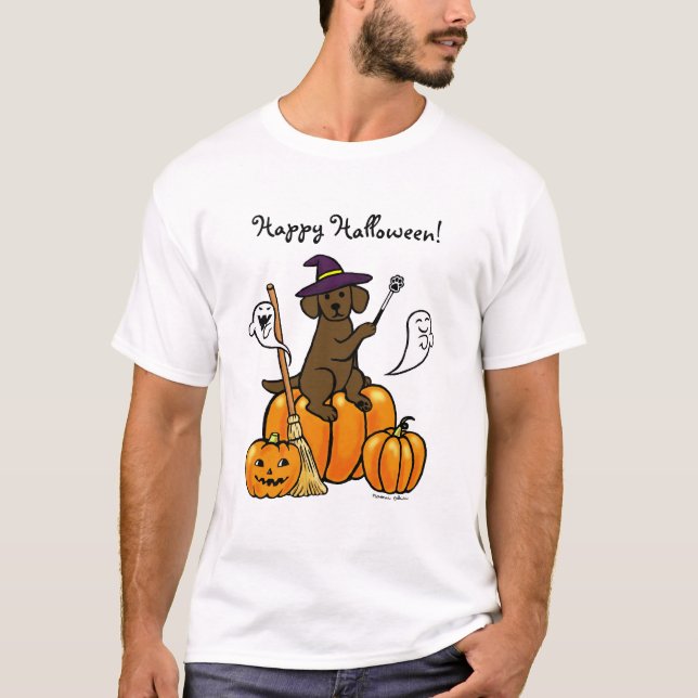 Halloween Chocolate Labrador Tecknad 2 T-shirt (Framsida)