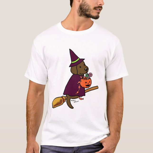 Halloween chokladLabrador tecknad 1 T Shirt (Framsida)