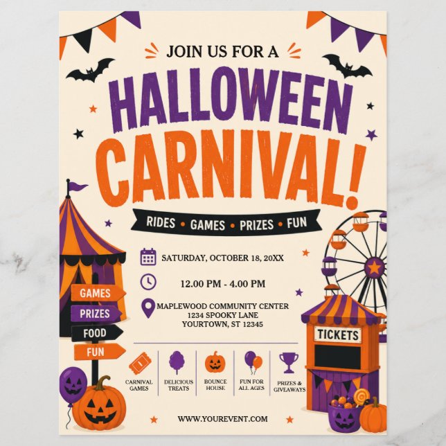 Halloween Cirkus Flyer (Framsidan)