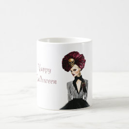 Halloween Cirkus Hatt Skalle Kvinna Kaffemugg