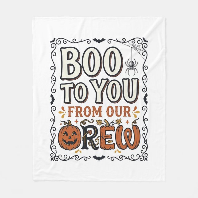 Halloween-citat Boo till dig från vår besättning V Fleecefilt (Framsidan)
